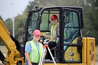 East Mississippi Community College’s new Heavy Civil Construction program will teach students how to, among other things, operate heavy equipment, such as this excavator and backhoe. 