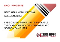 East Mississippi Community College students who need help with writing assignments can take advantage of free online tutoring services available through the college’s Golden Triangle and Scooba campuses.