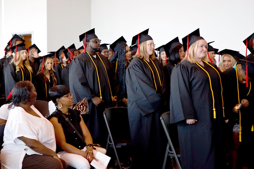 Class of 2024 students in the Cosmetology and Barbering programs on East Mississippi Community College’s Golden Triangle campus graduated in a July 18 ceremony at The Communiversity. 