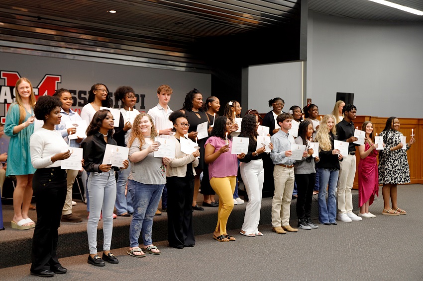 An induction ceremony for new members of the Beta Iota Zeta chapter of Phi Theta Kappa took place on East Mississippi Community College’s Golden Triangle campus Oct. 22. 