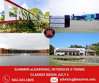 Registration is under way at East Mississippi Community College for the Summer eLearning July-4 week term and the on-campus Summer Intensive II term.