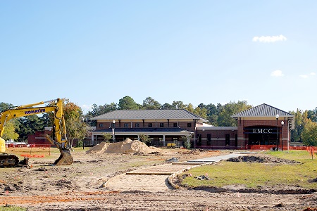 New sidewalks, pedestrian crosswalks and courtyards are among the improvements planned for both EMCC’s Golden Triangle and Scooba campus. This photo taken in October of last year shows work under way on the Scooba campus.