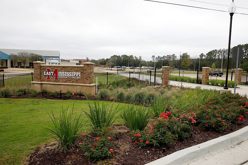 The main entrance to the Golden Triangle campus has been relocated to the westernmost part of the property at the road that leads to the student union. New signage and fencing have also been installed.