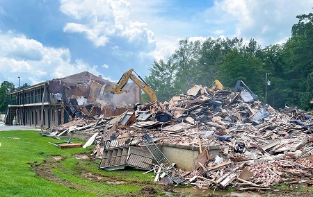 Lauderdale and Noxubee halls on EMCC’s Scooba campus were demolished in July of 2024. Built in 1948, the buildings were beyond repair. Plans are in the works to construct new apartment-style student housing.