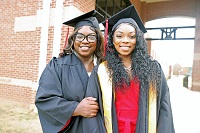 Mathiston resident Dennisia Batts, at left, and her daughter, Kylie Brown, both graduated from East Mississippi Community College last December. Batts completed the Associate Degree Nursing program on the college’s Golden Triangle campus. Brown earned an associate degree in general studies and enrolled this semester in the Practical Nursing program on EMCC’s Scooba campus.